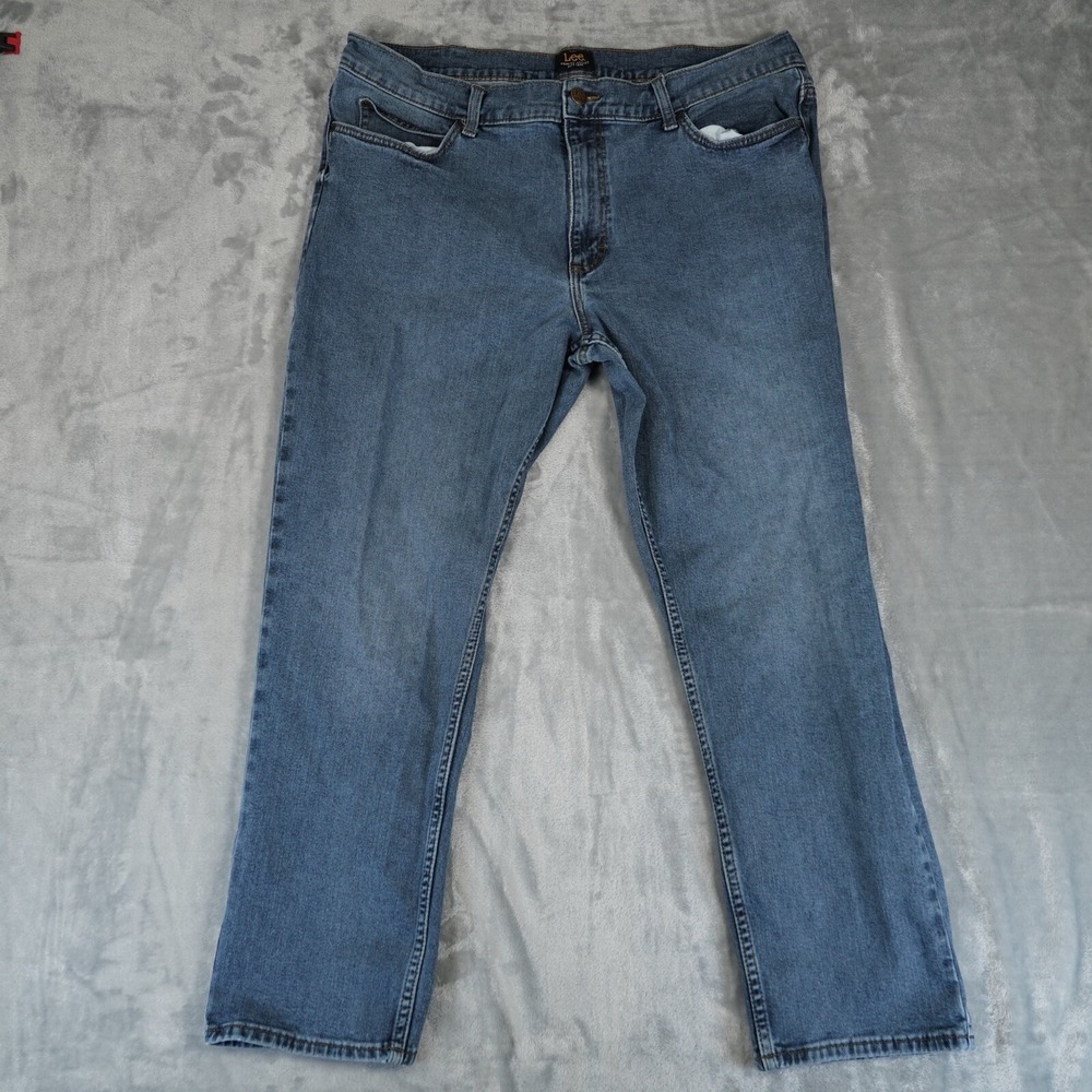 Lee Men's Jeans Blue Size 40x30 Straight‎ Leg Regular Fit Denim